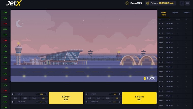 JetX by SmartSoft Gaming — gameplay screenshot