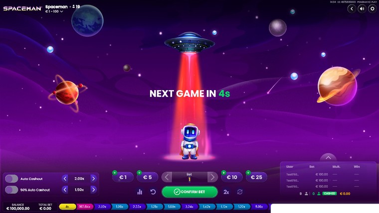 Spaceman by Pragmatic Play — gameplay screenshot