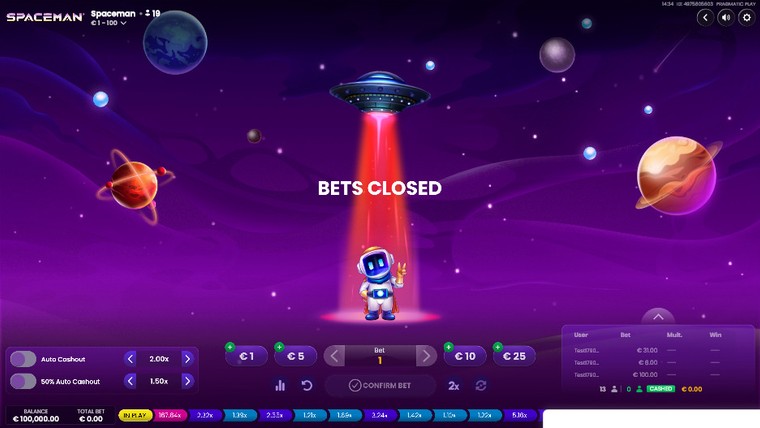 Spaceman by Pragmatic Play — gameplay screenshot 2